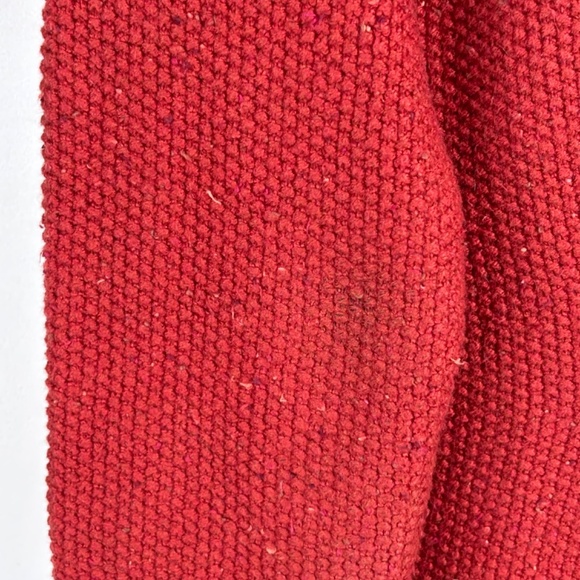 LL BEAN Long Cardigan L Shawl Collar Open Waffle Knit Pumpkin Rust Academia Twee - Picture 4 of 11